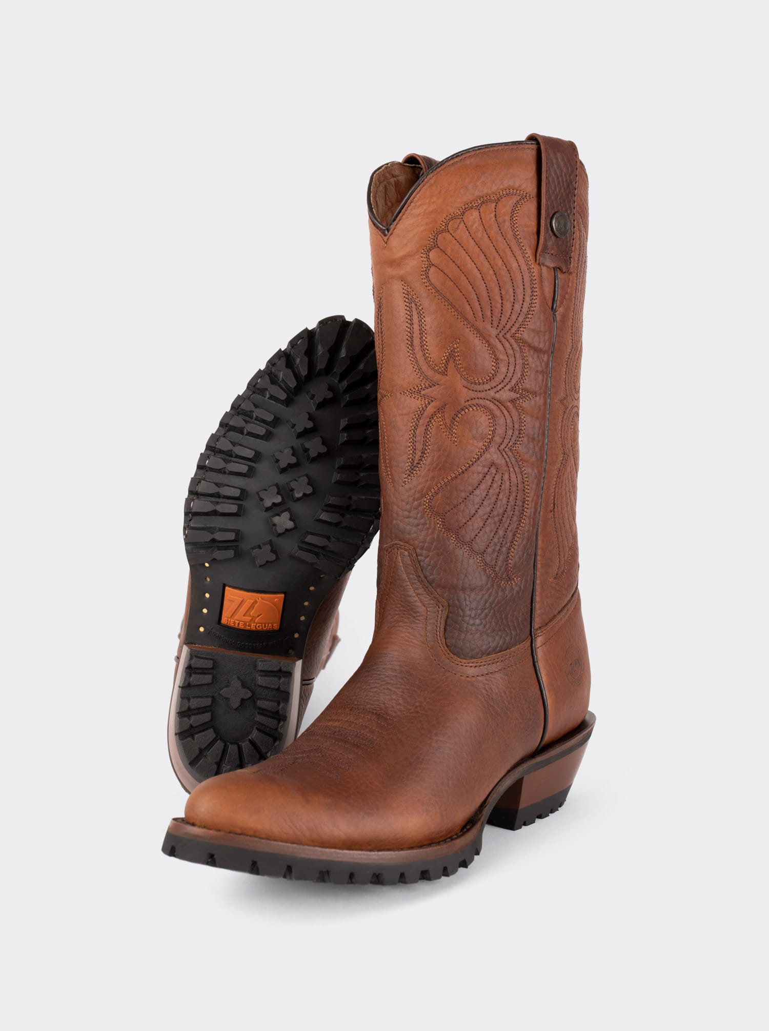 Bota Vaquera de Trabajo con Suela Track Bull Fight Ocre Estilo 1345