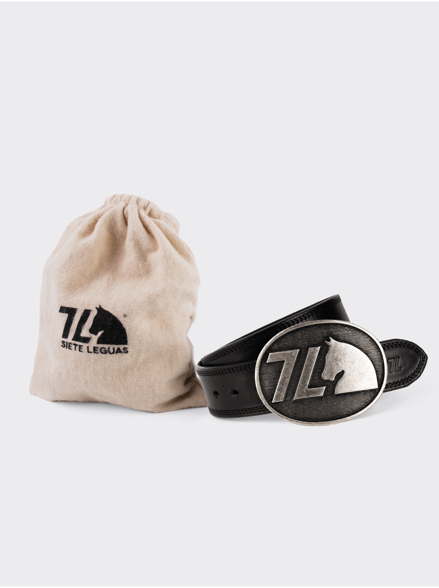 Cinturón Vaquero 7 Leguas Olmeca Negro Estilo 14