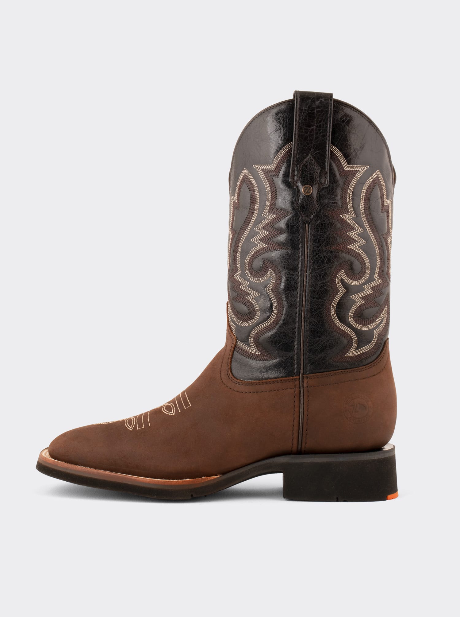 Bota Rodeo con Suela Ligera para Trabajo Crazy Café Estilo 1555