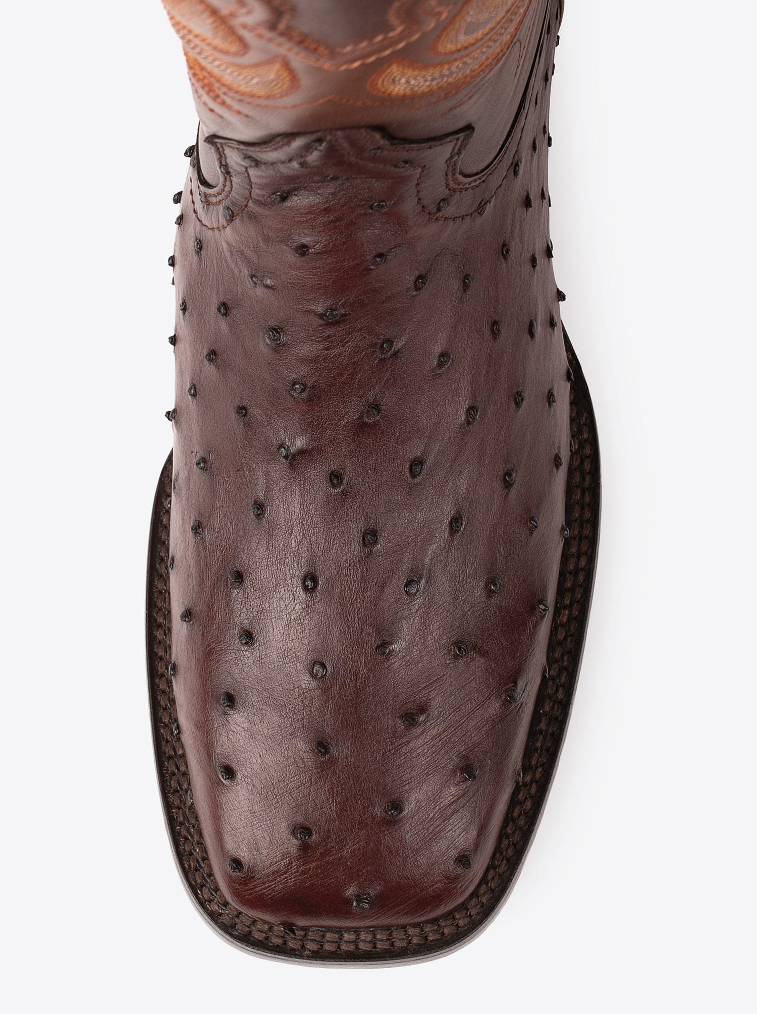 Rodeo Boot with Leather Sole in Genuine Ostrich Leather, Bruchatto Style 1558