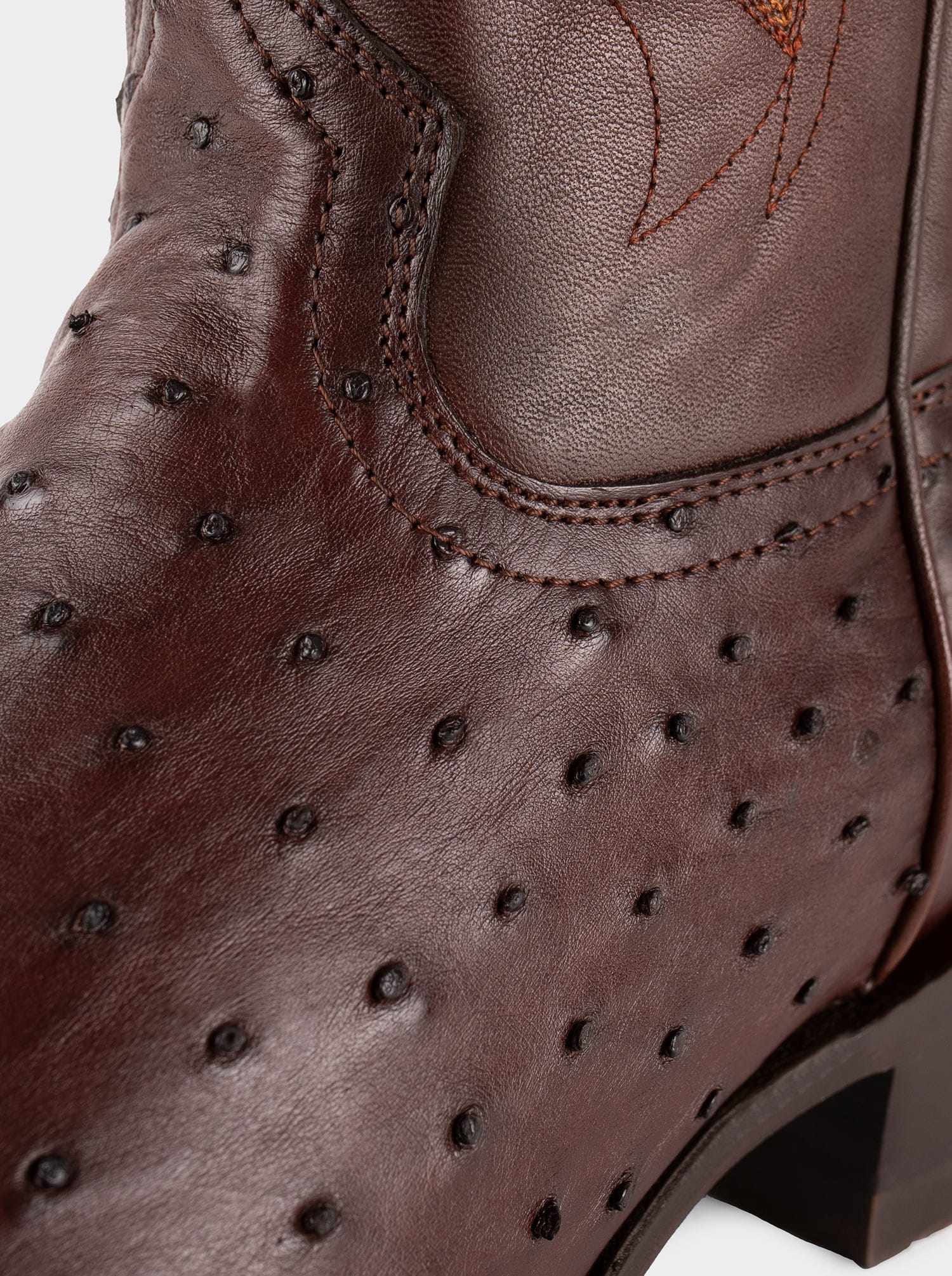 Rodeo Boot with Leather Sole in Genuine Ostrich Leather, Bruchatto Style 1558