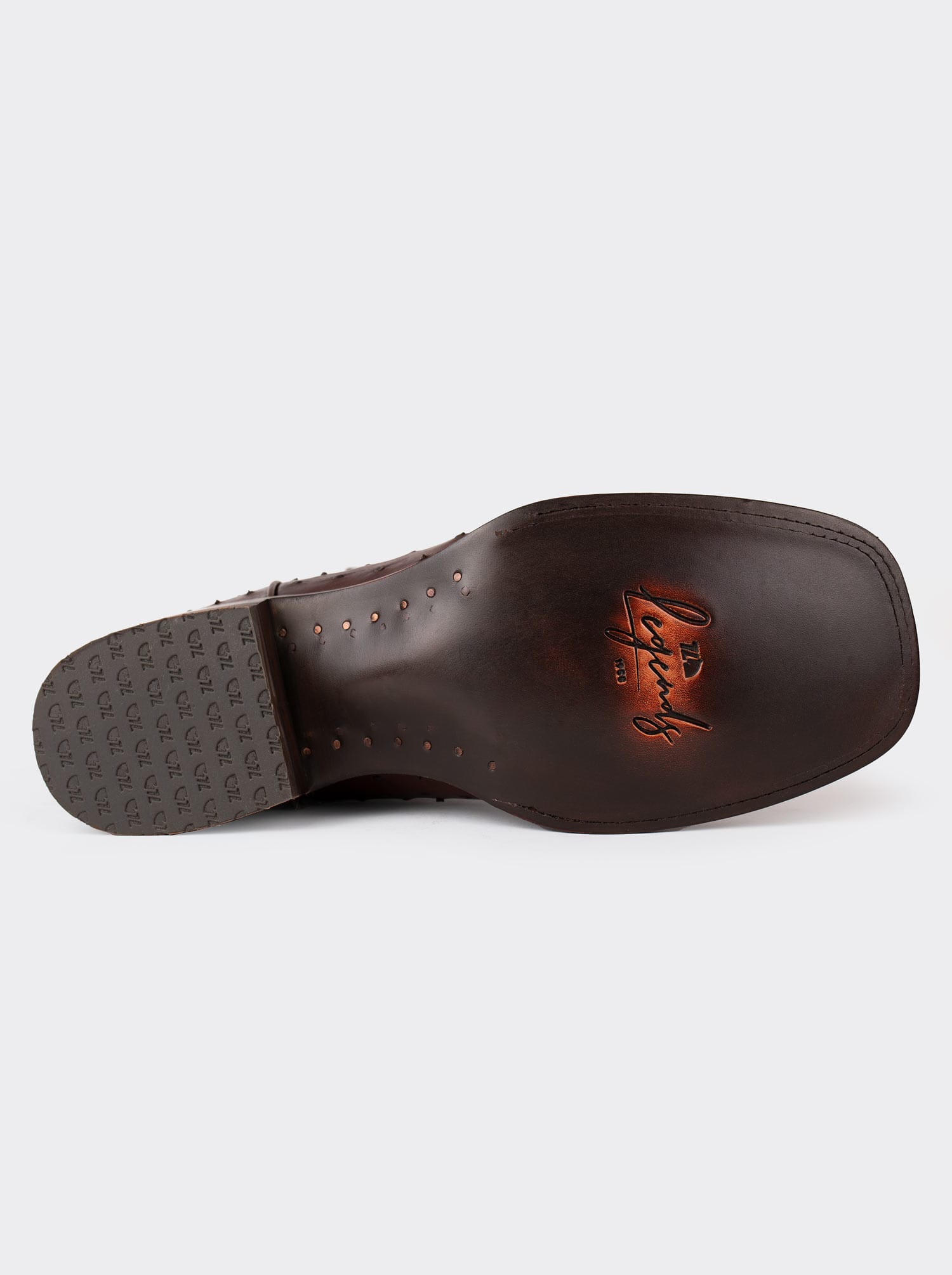 Rodeo Boot with Leather Sole in Genuine Ostrich Leather, Bruchatto Style 1558