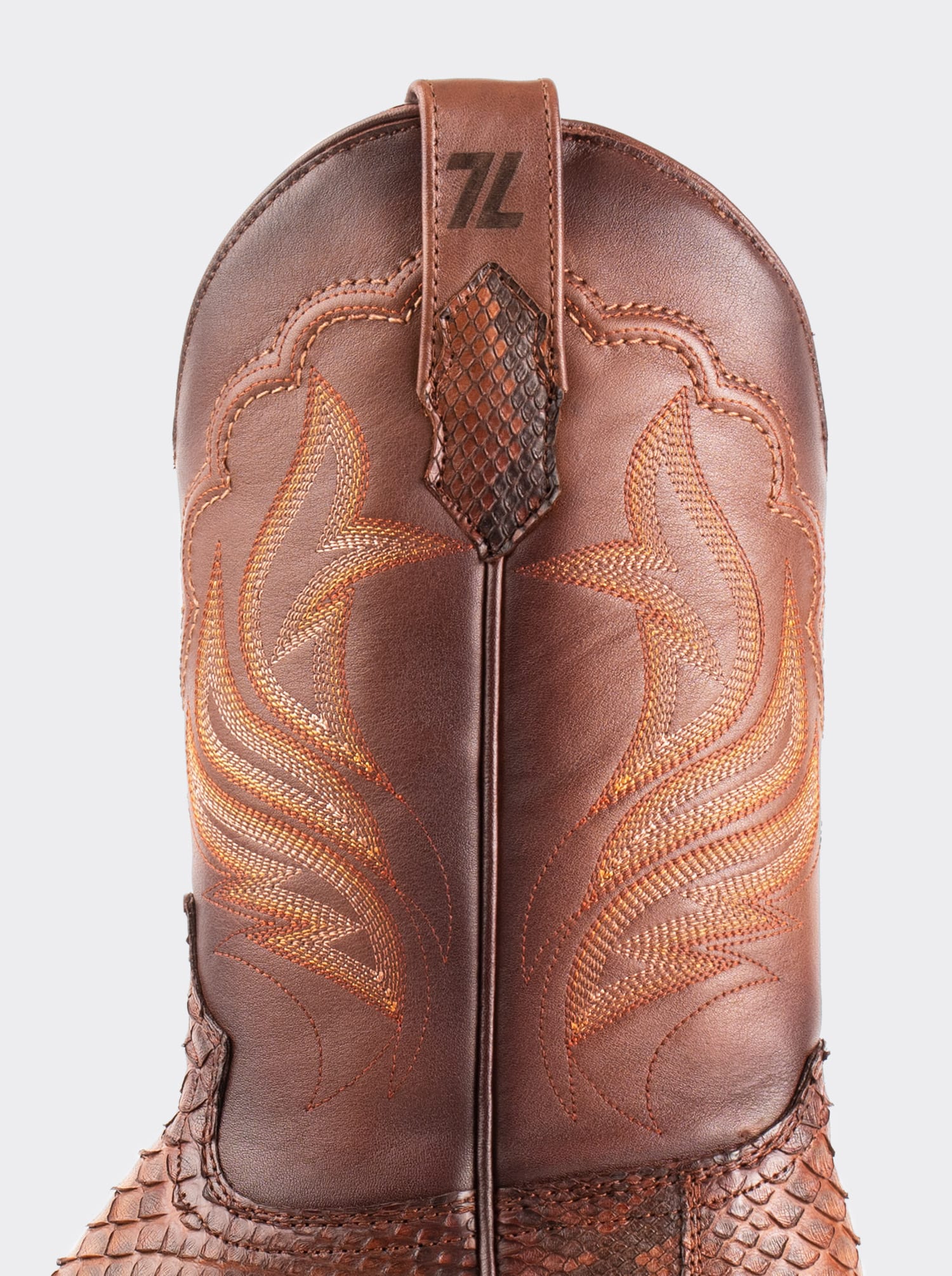 Rodeo Boot with Leather Sole in Genuine Caramel Python Leather, Style 1558