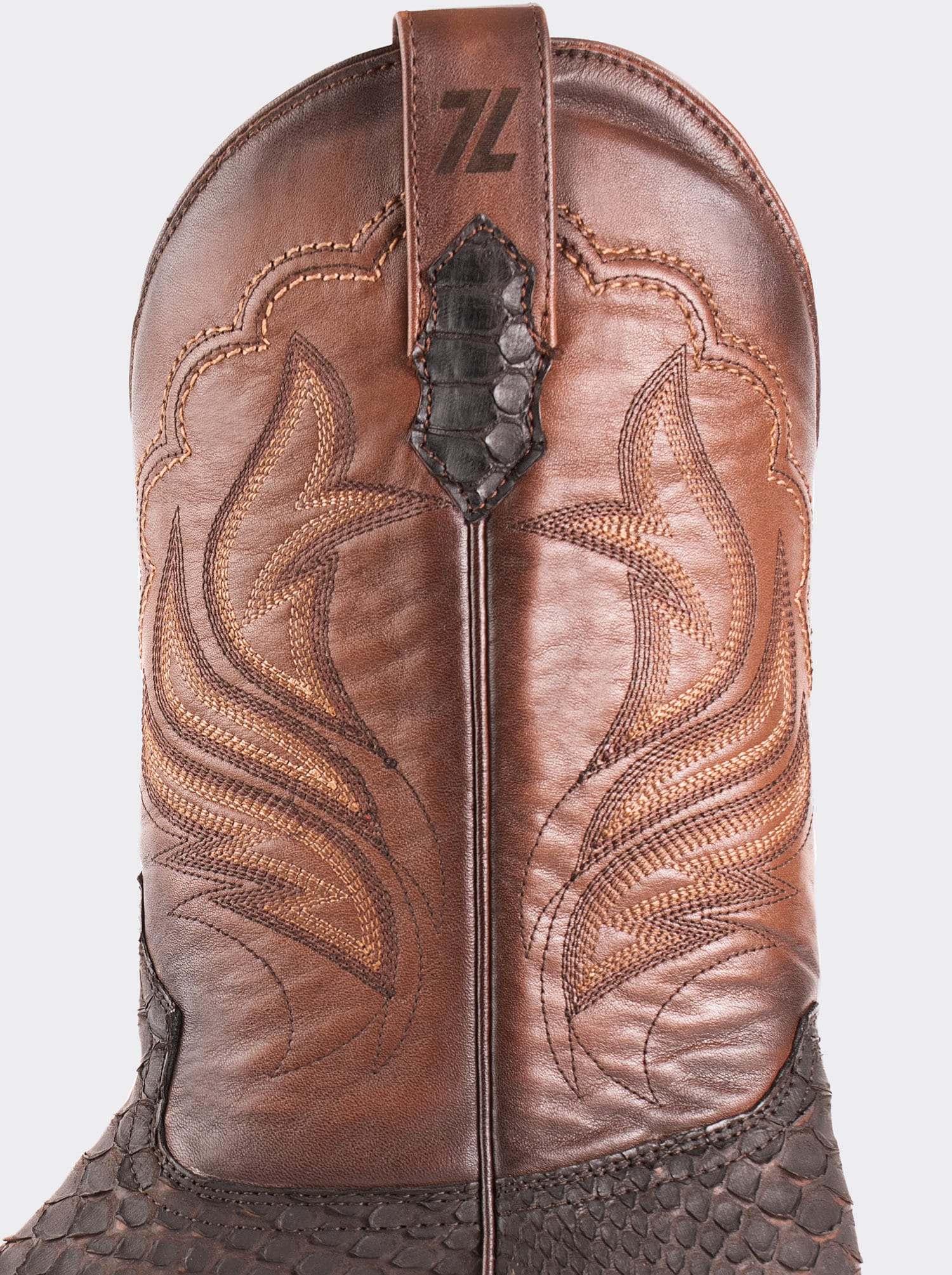 Rodeo Boot with Leather Sole in Genuine Pygmy Goat Leather, Brown Nubuck, Style 1558