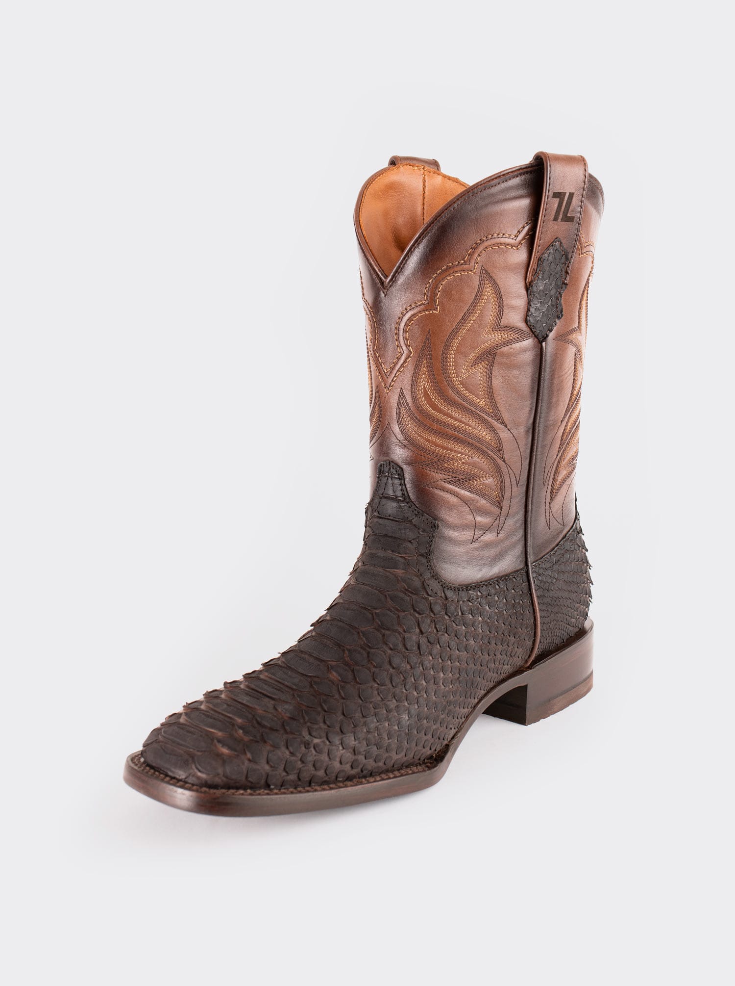 Rodeo Boot with Leather Sole in Genuine Pygmy Goat Leather, Brown Nubuck, Style 1558