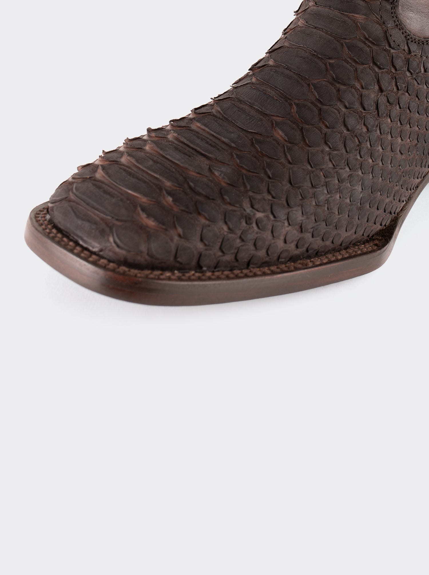 Rodeo Boot with Leather Sole in Genuine Pygmy Goat Leather, Brown Nubuck, Style 1558