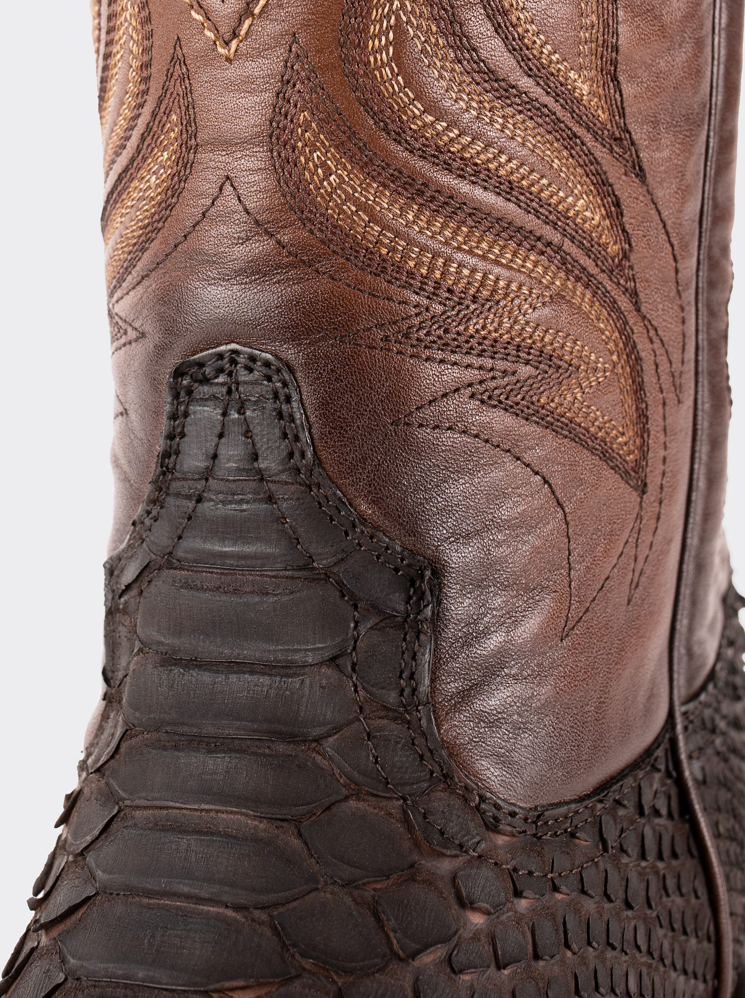 Rodeo Boot with Leather Sole in Genuine Pygmy Goat Leather, Brown Nubuck, Style 1558