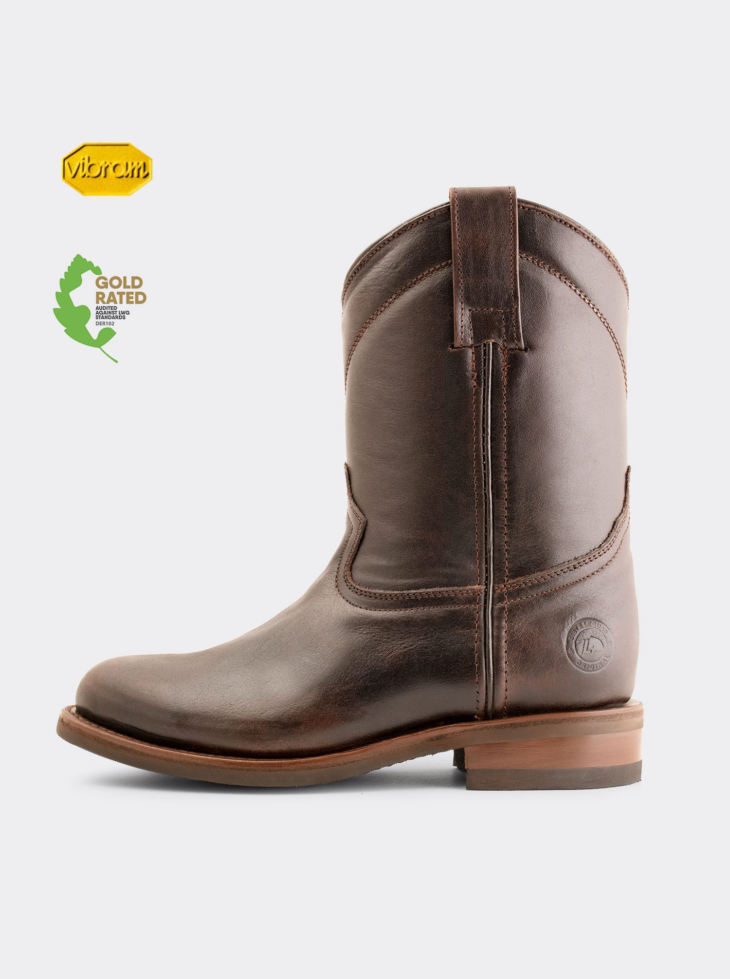 Roper Boot with Zipper and Oil Resistant Vibram Sole Paddock Expresso Style 1677