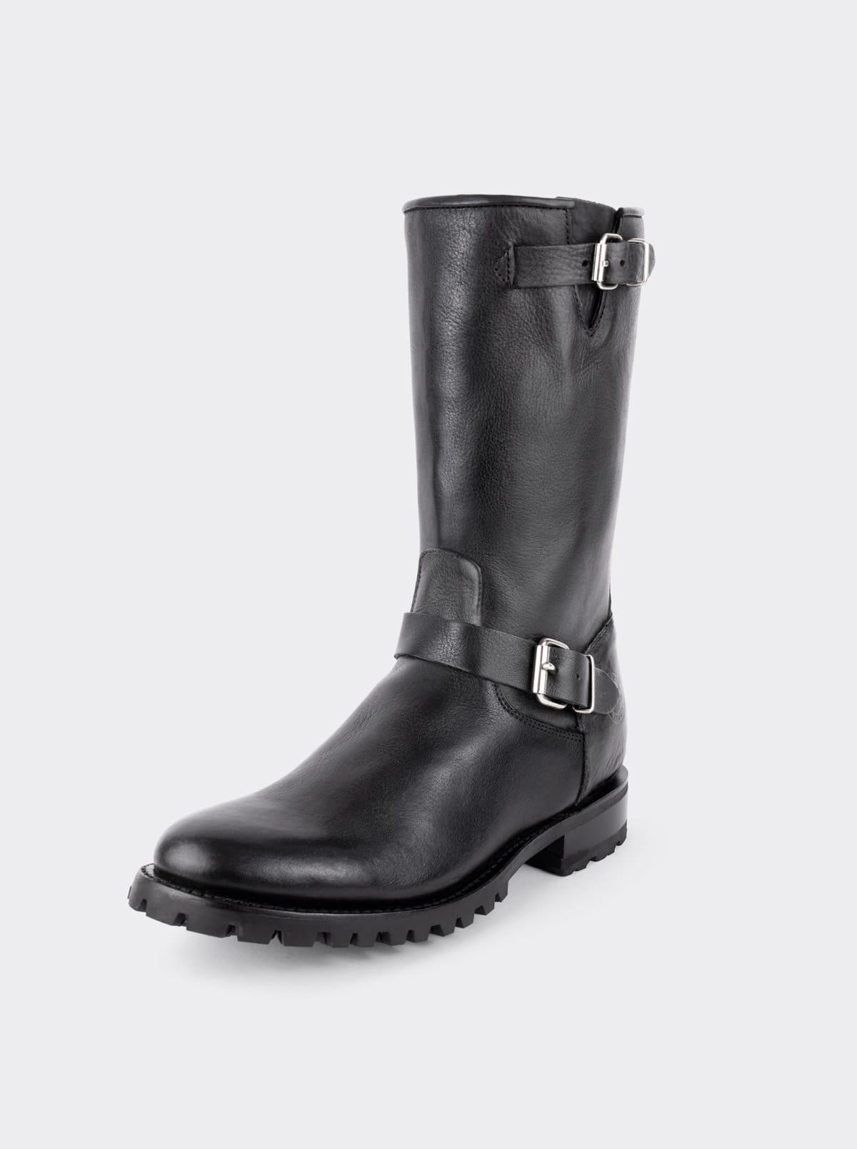 Bota Biker con Cierre y Suela Track Montana Negro Estilo 1806