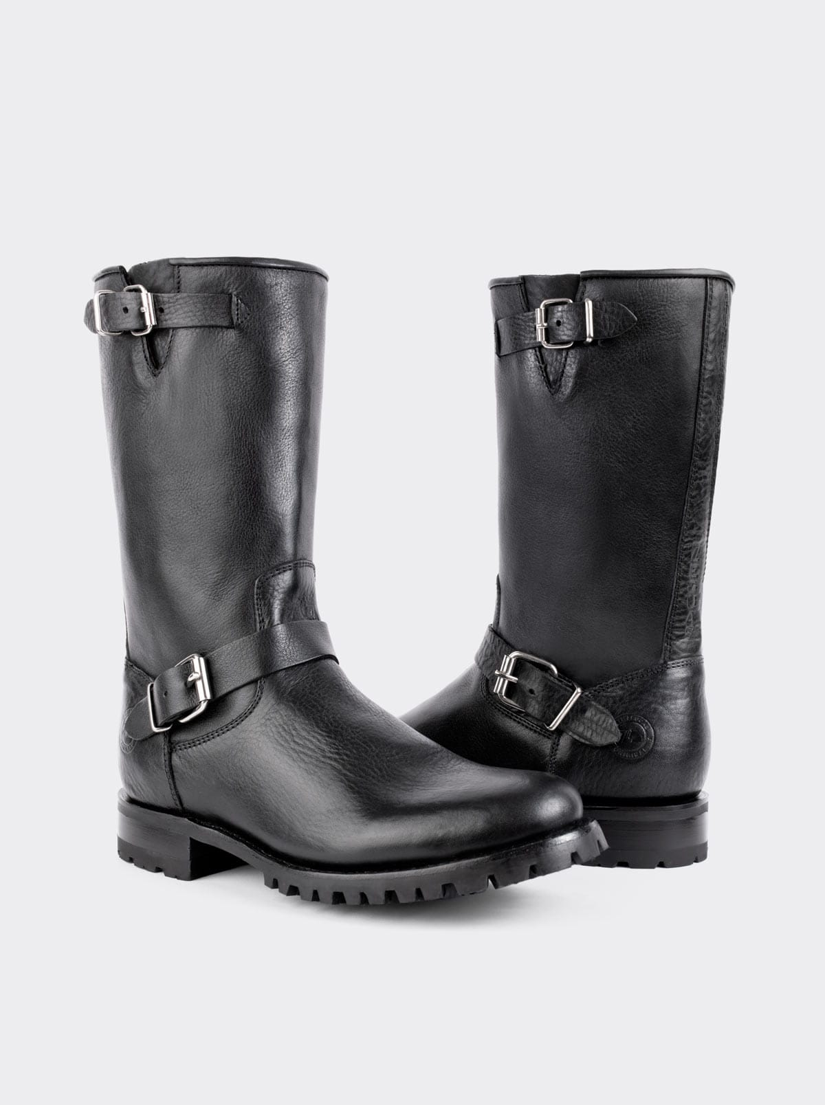 Bota Biker con Cierre y Suela Track Montana Negro Estilo 1806