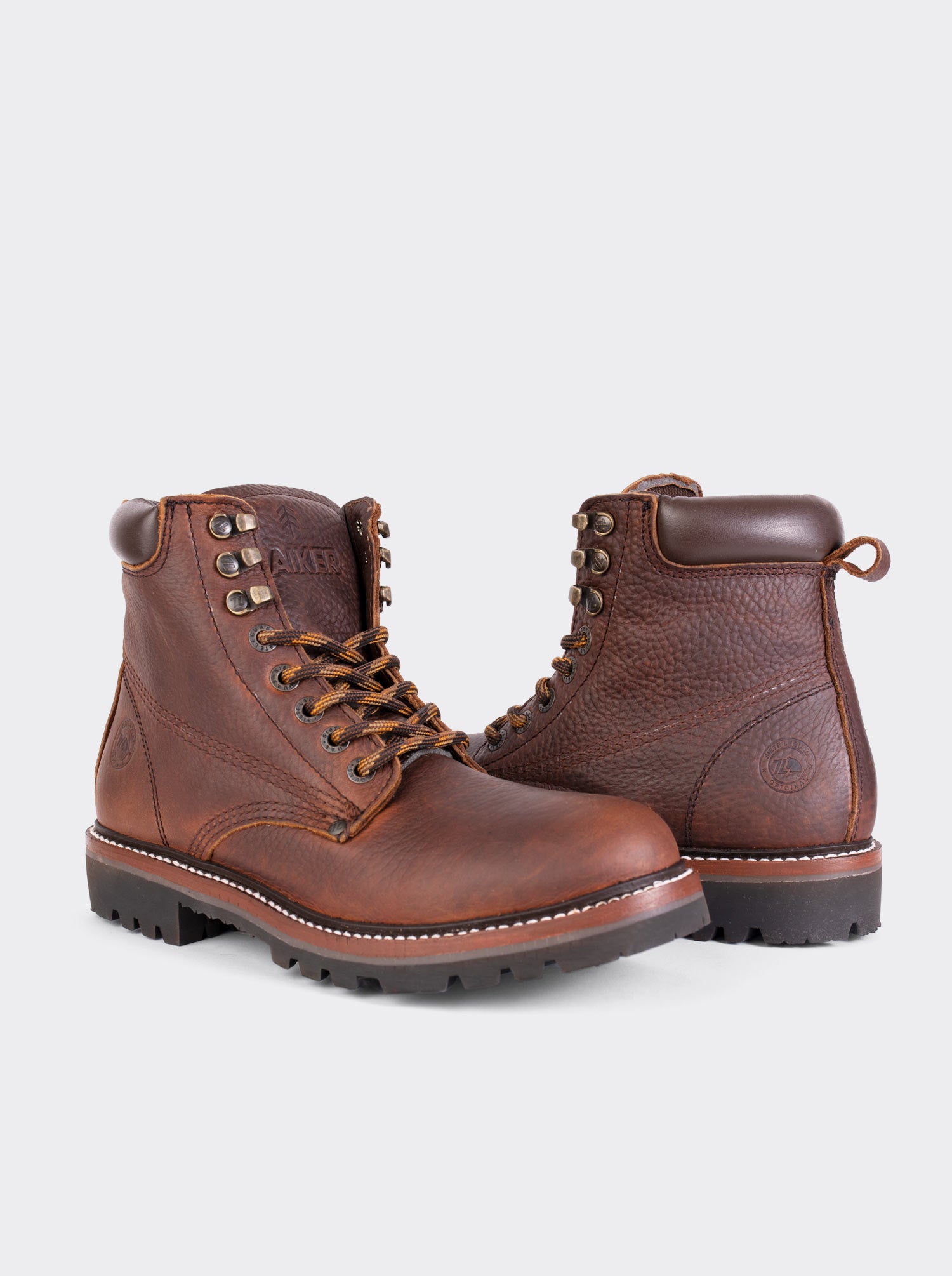 Men's Leather Lace Up Outdoor Boot in Brown Crazy Color Style Haiker 2413