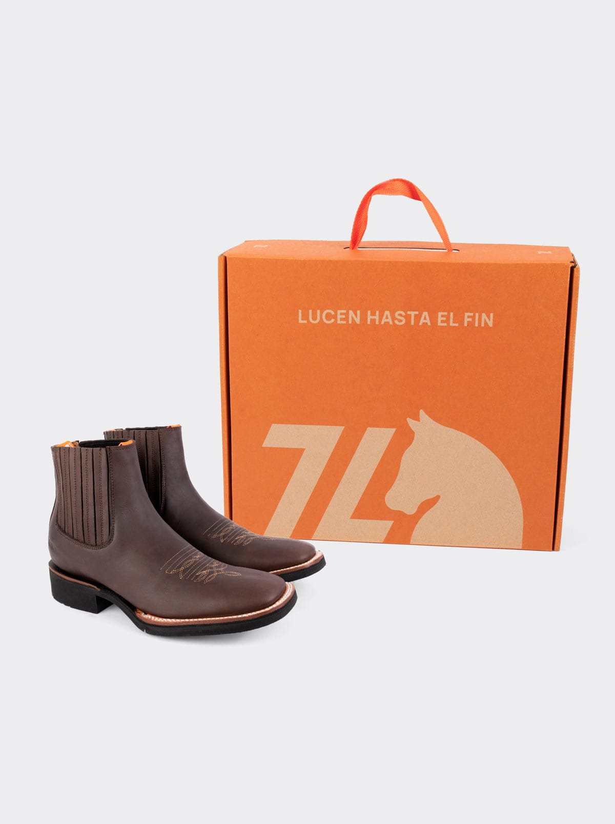 Botin Rodeo con Suela Ligera para Trabajo Crazy Café Estilo 3601