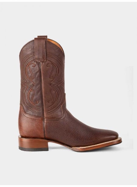Slip-resistant Rodeo Boot in Dark Brown American Bison Style 1546
