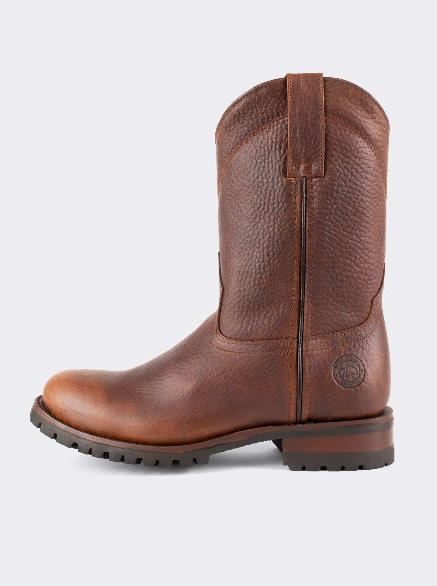 Men's Leather Roper Boot with Track Sole Ocher Bull Fight Style 1000