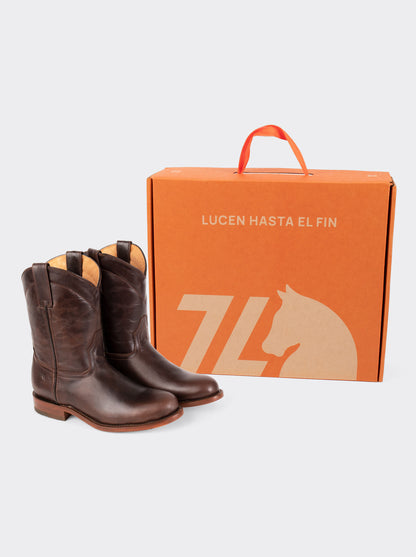 Men's Leather Roper Boot Leather Sole Honey Olmeca Style 1000