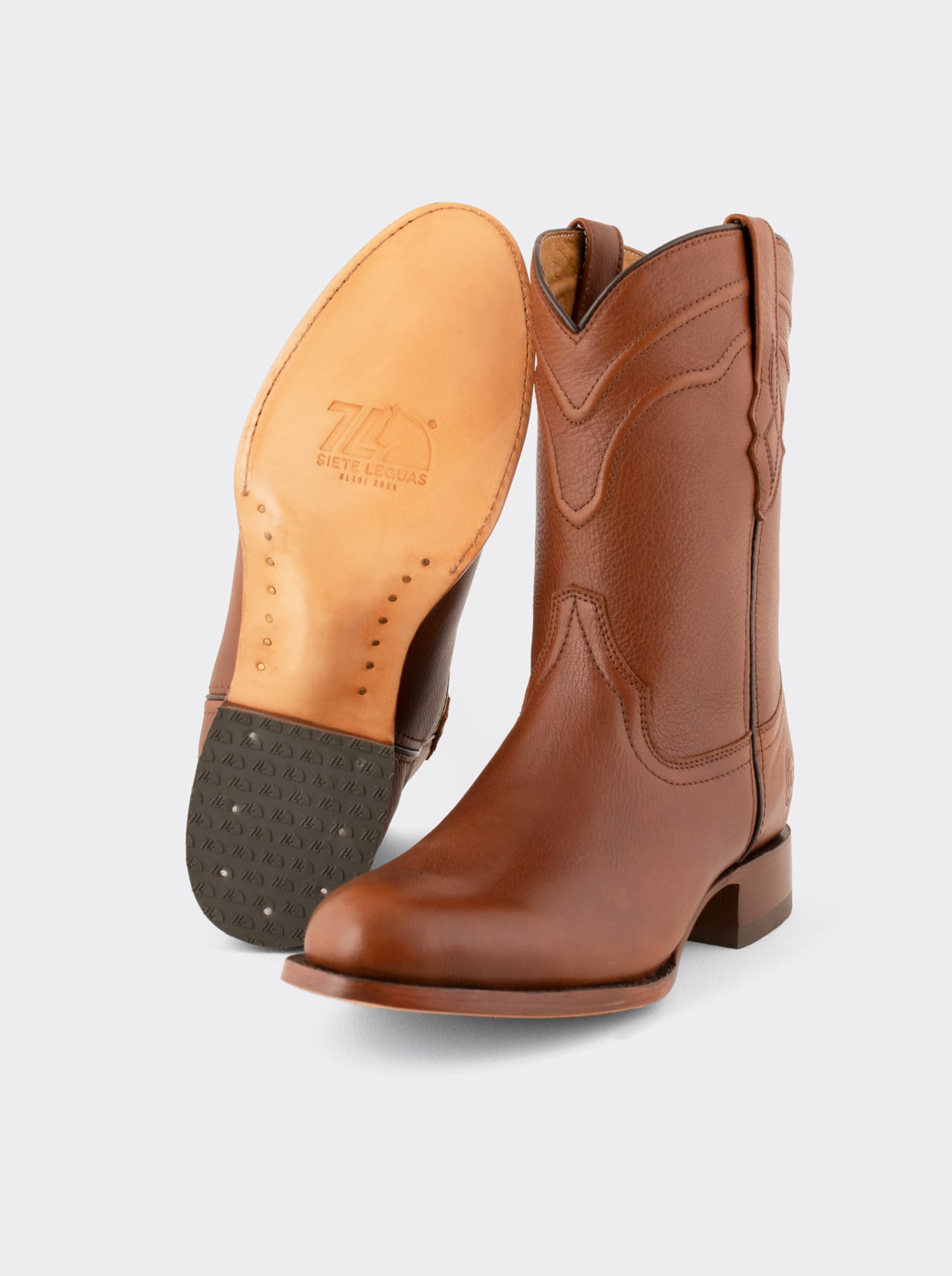 Challenger Mahogany Leather-Soled Roper Boot Style 1004