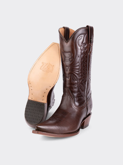 Bota Vaquera Tacón Cubano Olmeca Café Estilo 1041