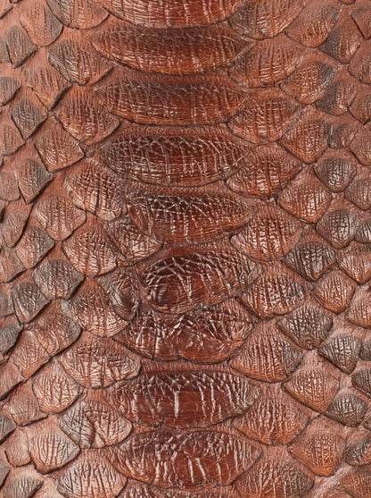 Cowboy Boot with Leather Sole in Genuine Caramel Python Leather, Style 1055