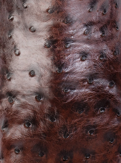 Bota Vaquera con Suela de Cuero en Piel Genuina de Avestruz Bruchatto Estilo 1056