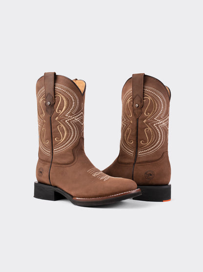 Bota Rodeo Oval con Suela Ligera para Trabajo Crazy Cafe 1546