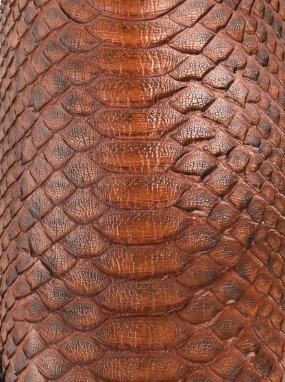 Rodeo Boot with Leather Sole in Genuine Caramel Python Leather, Style 1558