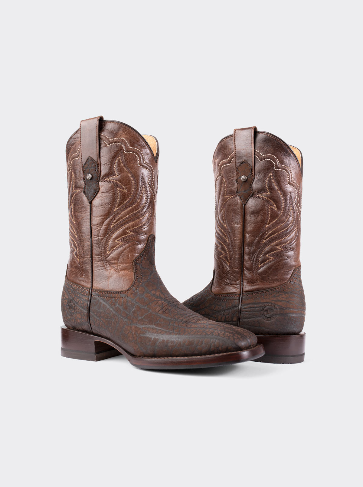 Bota Rodeo con Suela Antiderrapante Cuello de Toro Pulido Zafiro Café Estilo 1558