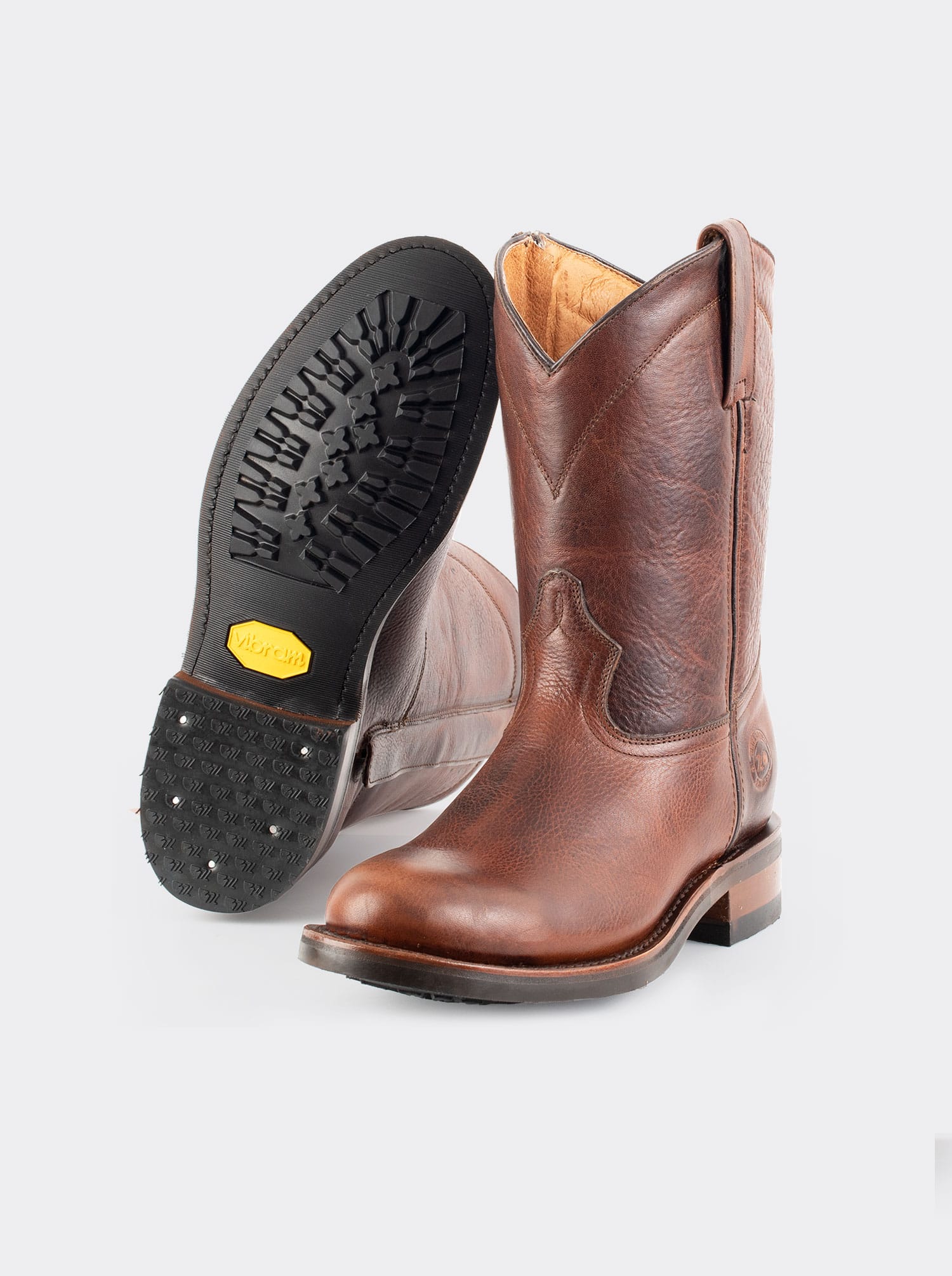 Men´s Leather Zip Roper Oil Resistant Vibram Boot Whiskey Paddock Style 1677