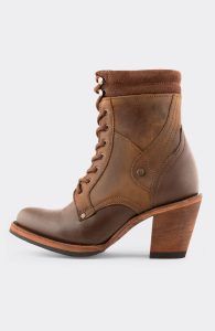 Women's Lace-up Bootie with High Heel Belmont Style Brown 35